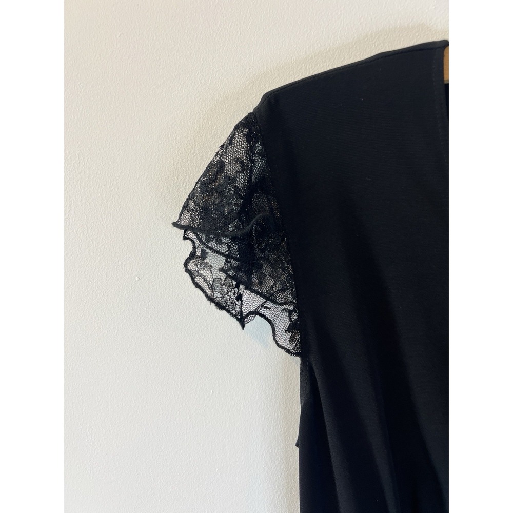 Vtg Y2K Moda International Black Sheer Whimsigoth Vamp Victorian Dress‎ Women M - Picture 3 of 10